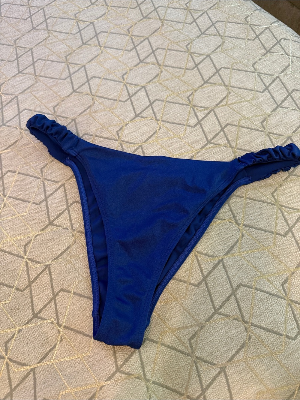 PacSun Deep Blue Ruched-Side Bikini Bottoms